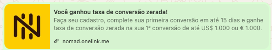 Banner Nomad: taxa de conversão zerada